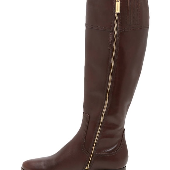 SOLD x Michael Kors Brown Leather Zip Riding Boots - Picture 6 of 13
